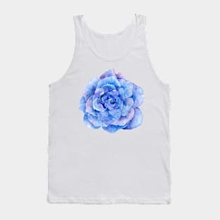 Purple watercolor rose flower illustration, flower blue Tank Top